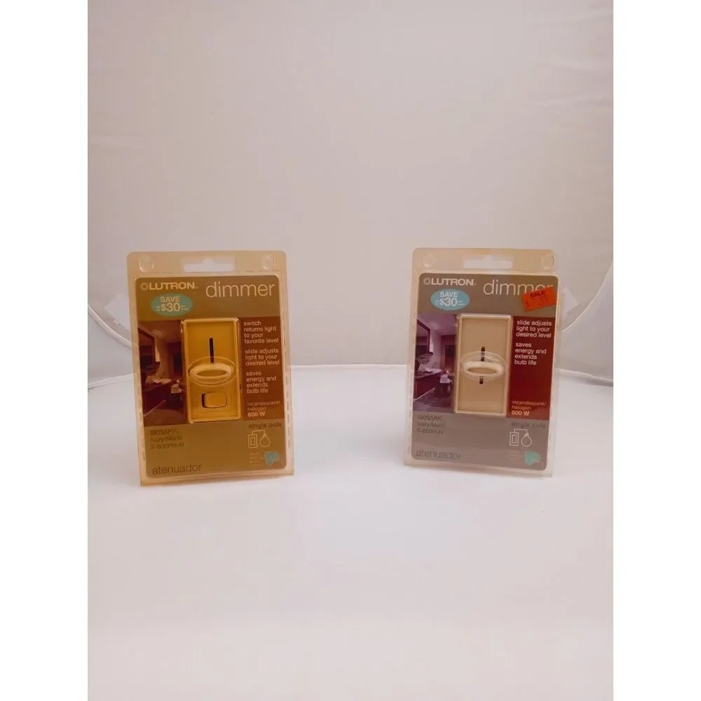 Lot Of 2 Lutron‎ Skylark 600W Single Dimmer Ivory/Almond PN S-600PH-IV/S-600H-IV